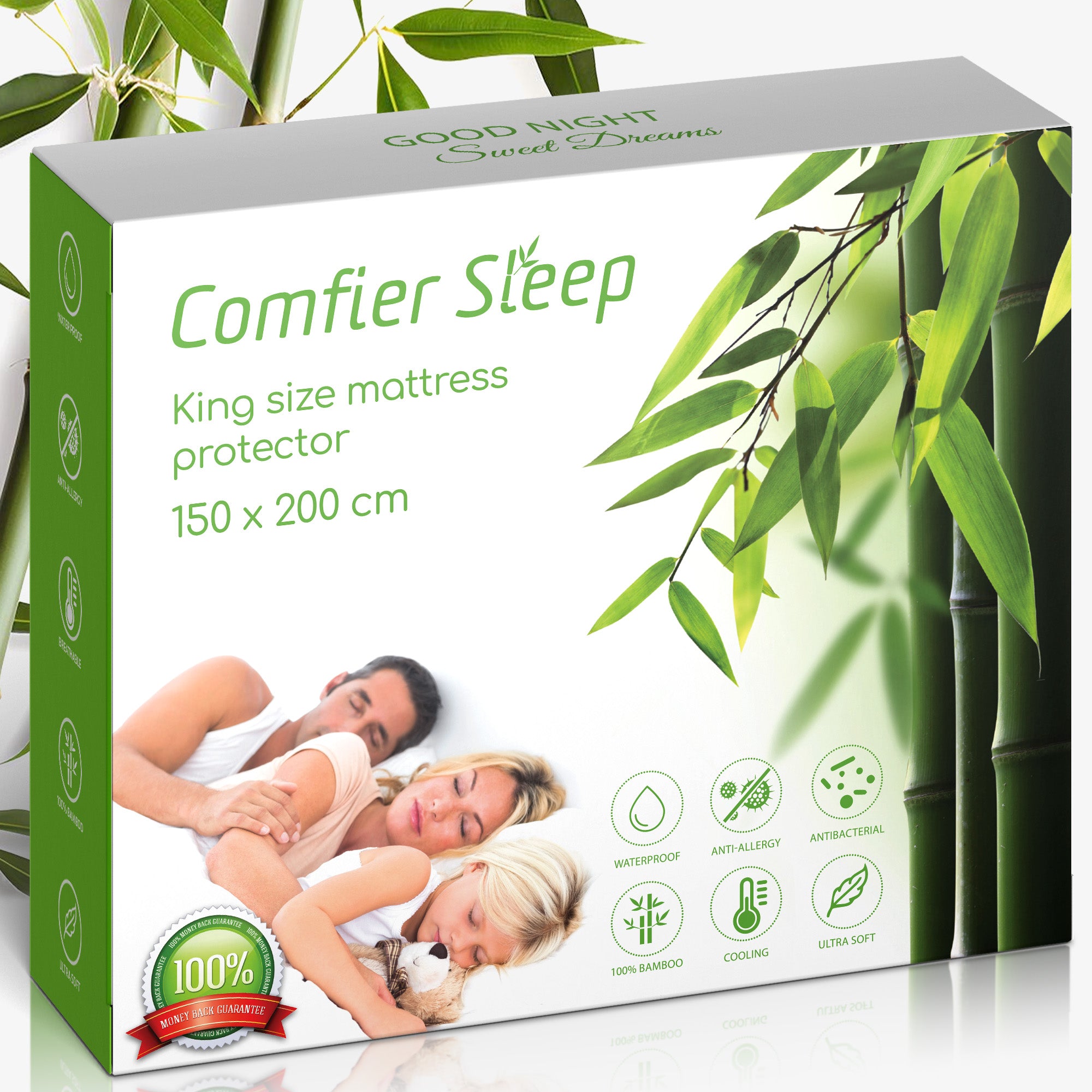 Bamboo Mattress Protector EU King Size  150 x 200 cm