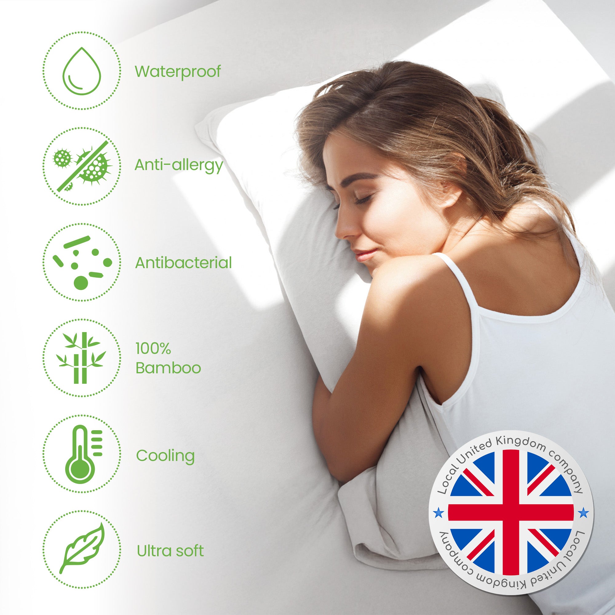 Bamboo  Mattress  Protector Super King Size 180 x 200 cm