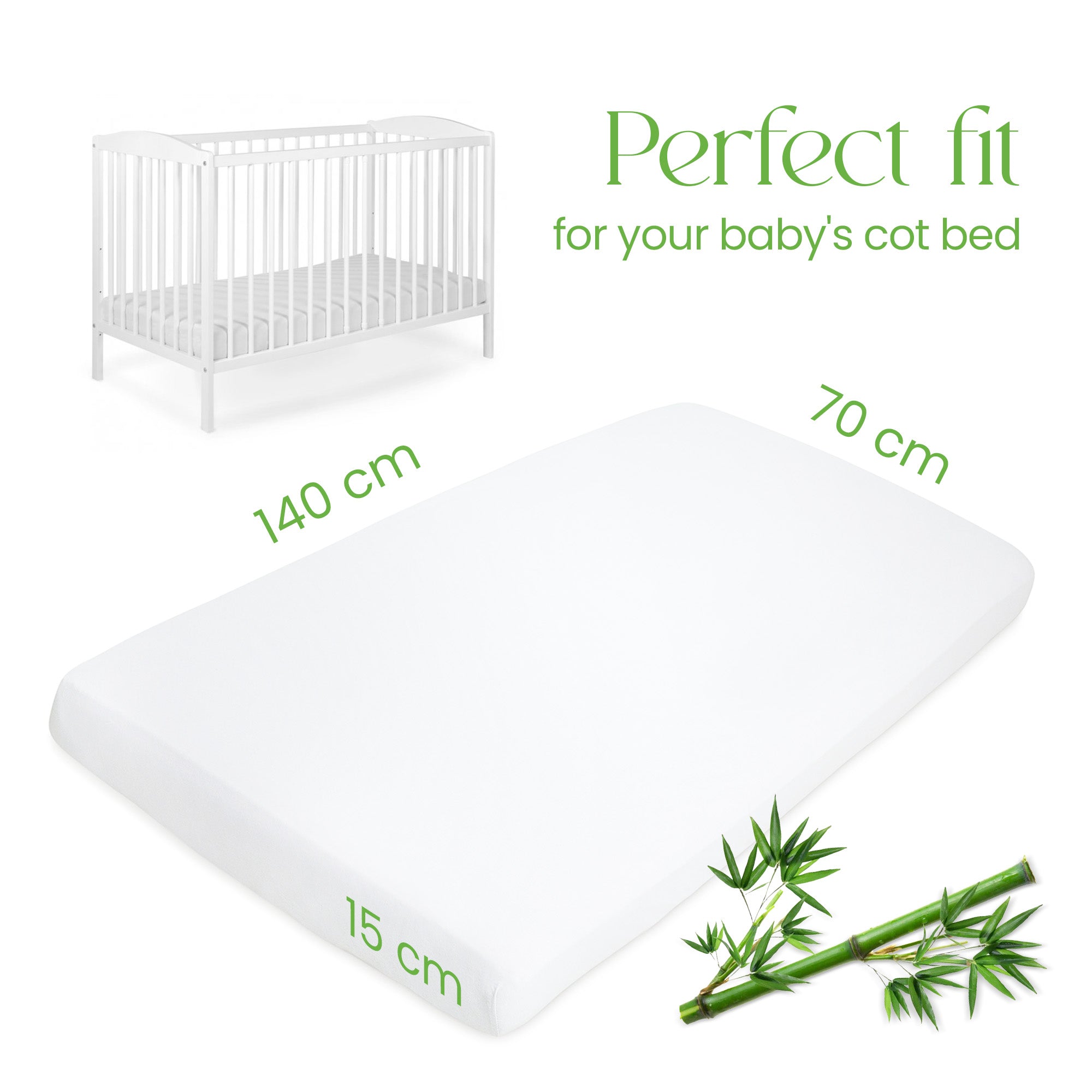 Bamboo Mattress protector for Baby Cot Bed 70 x 140 cm