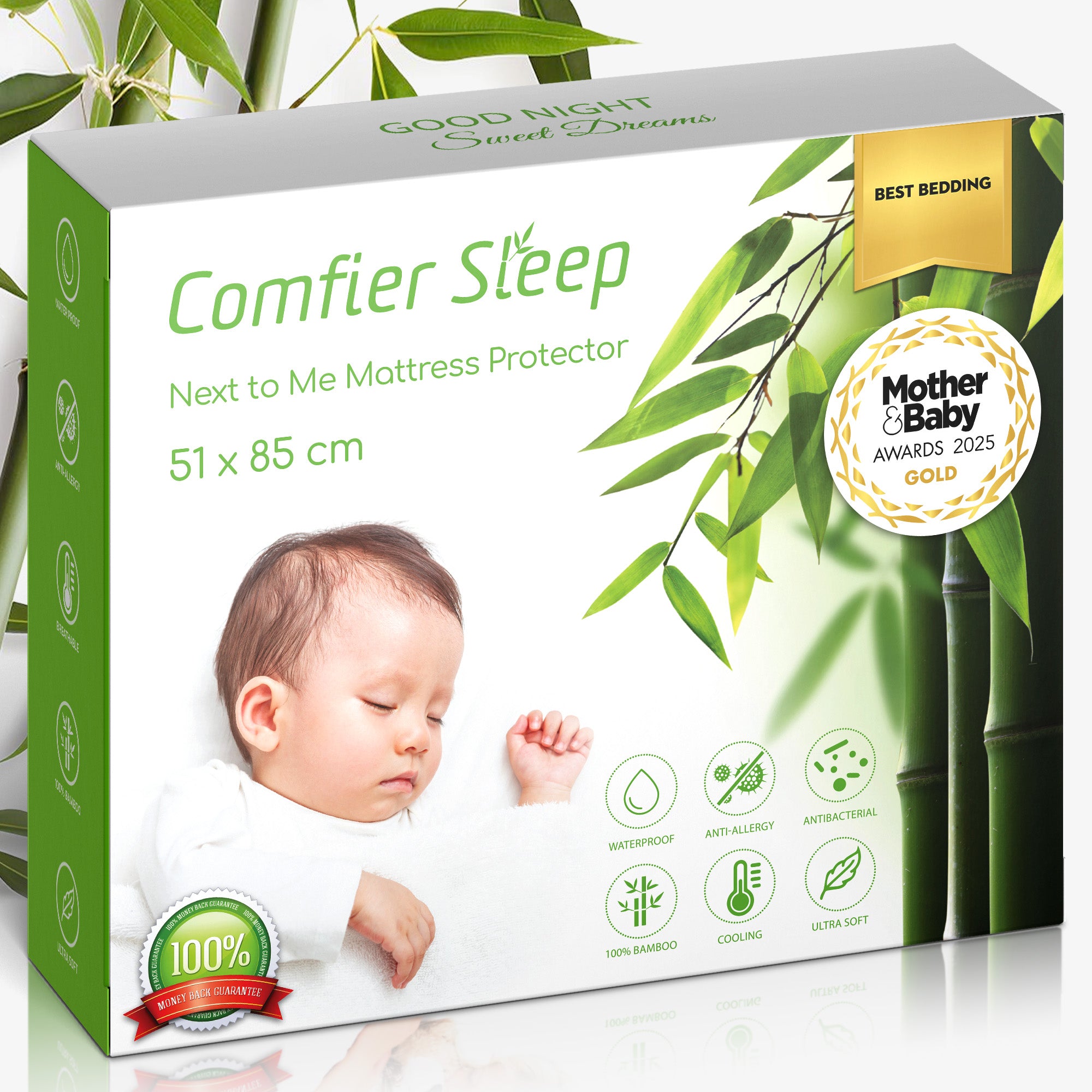 Bamboo Mattress protector for Baby Crib 51 x 85 cm