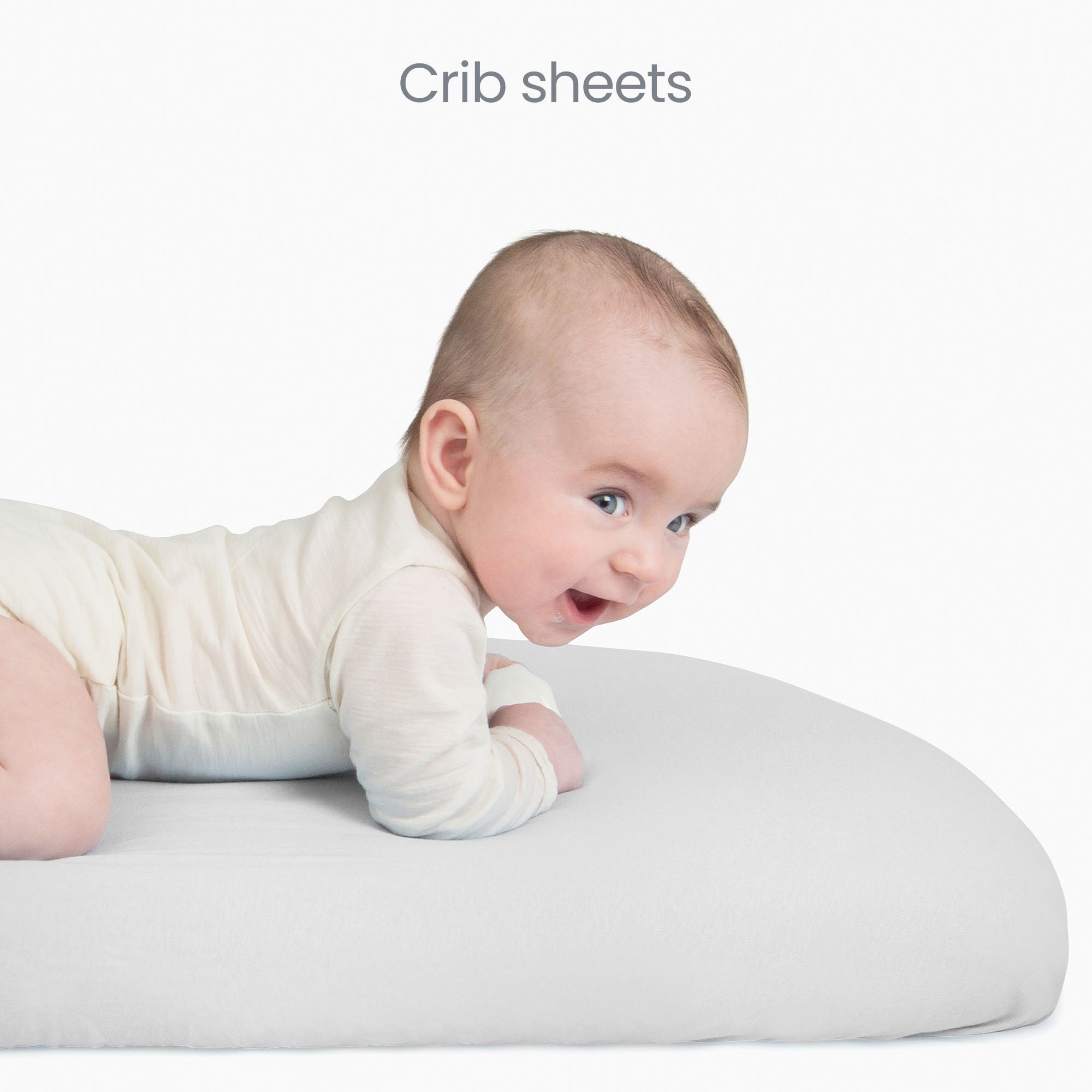 Crib Sheets 50x90cm –  100% Organic Cotton 2 Pack Grey Cozee Bedside Crib Fitted Sheets – Soft Cot Sheets for Breathable Comfort