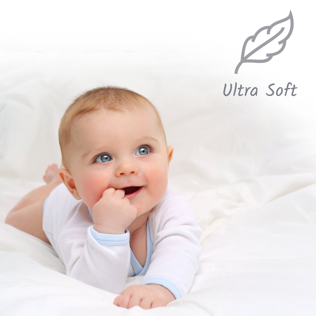 Grey Moses Basket Sheets 2 Pack – Organic Cotton Pram Sheets Fitted 30x76cm – Soft Breathable Bedding for Newborns