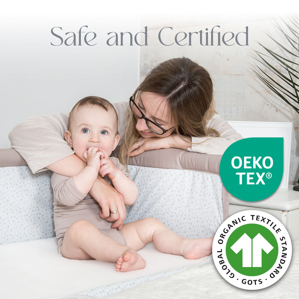 Travel Cot Fitted Sheets 100% Organic Cotton Size 50 x 90 cm  - Set of 2