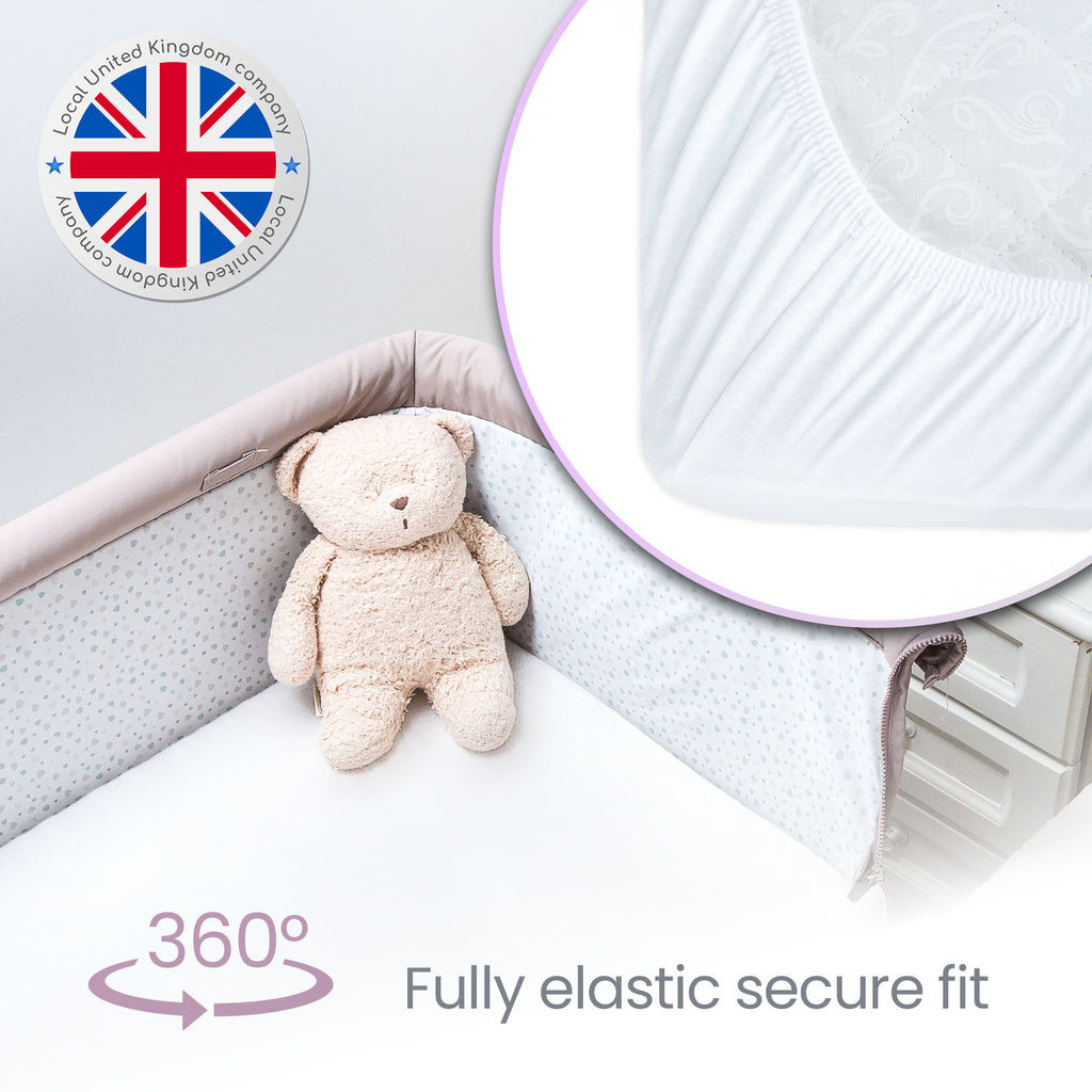 Travel Cot Fitted Sheets 100% Organic Cotton 70 x 140 cm - Set of 2