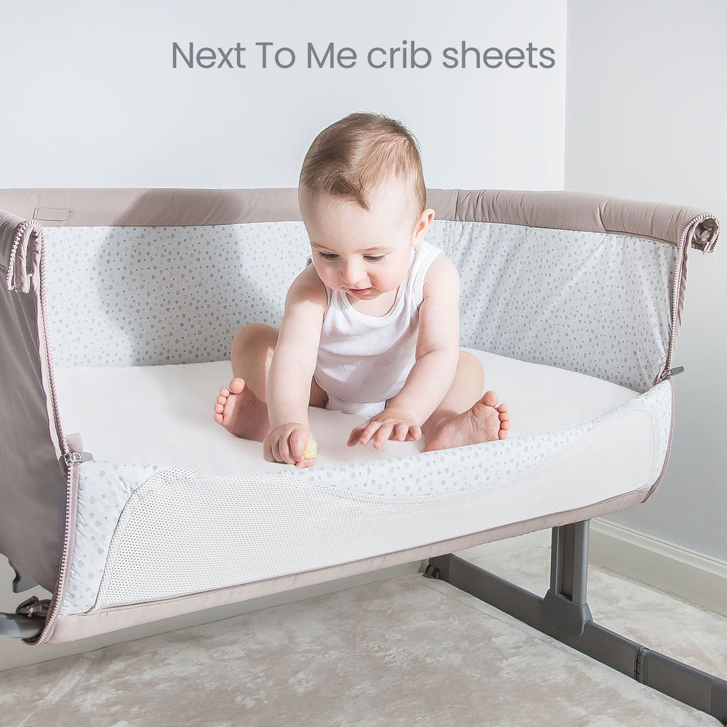Travel Cot Fitted Sheets 100% Organic Cotton Size 51 x 85 cm - Set of 2