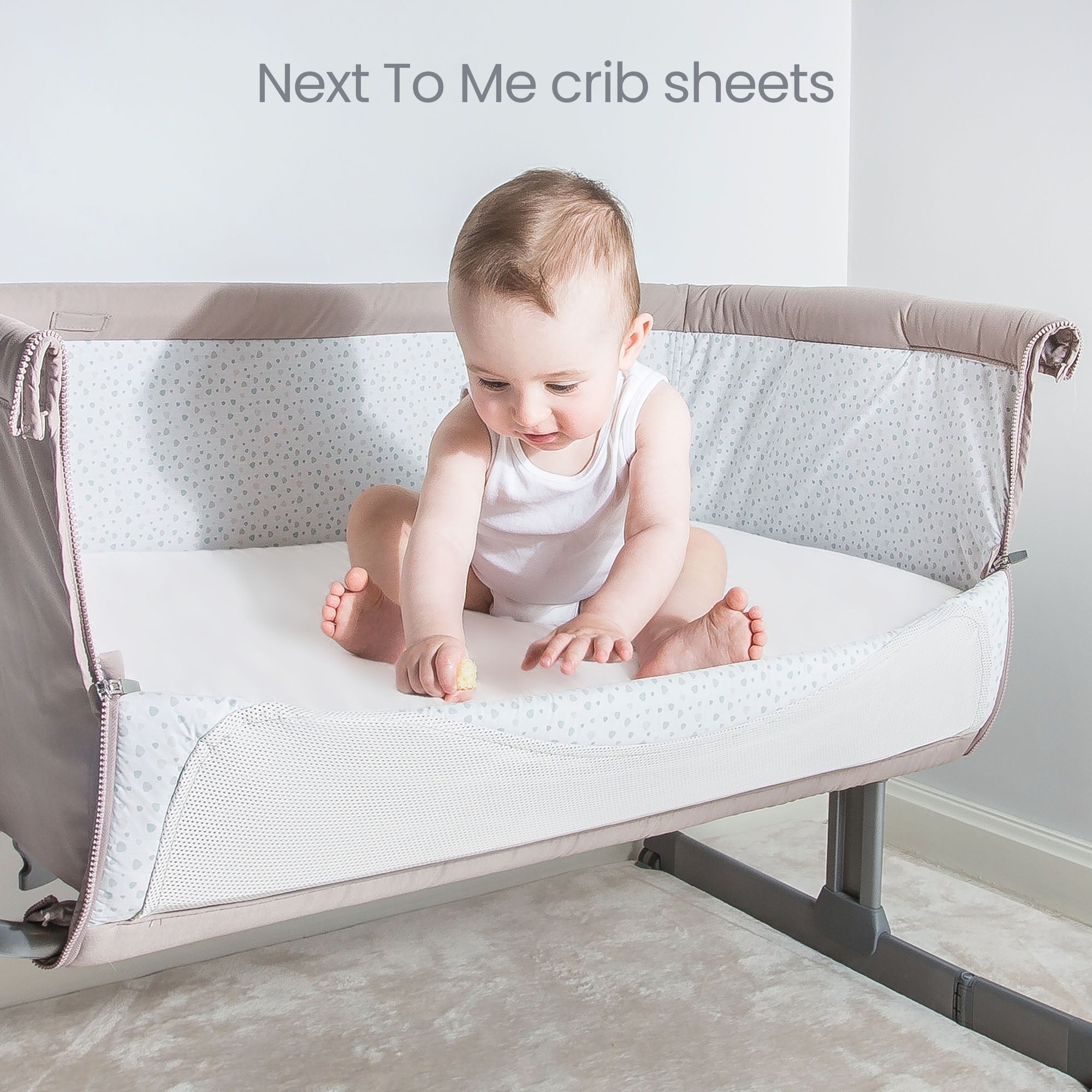 Travel Cot Fitted Sheets 100% Organic Cotton Size 50 x 90 cm  - Set of 2
