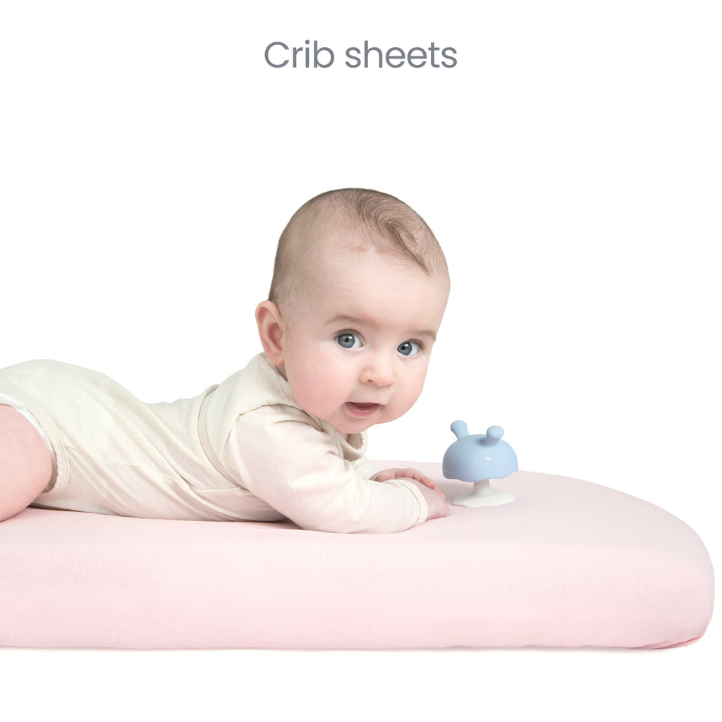 Next To Me Crib Sheets 51x85cm – Award-Winning 2 Pack Organic Cotton Pink Bedside Crib Fitted Sheets – Soft Breathable Tutti Bambini CoZee Fitted Sheets for Daily Use