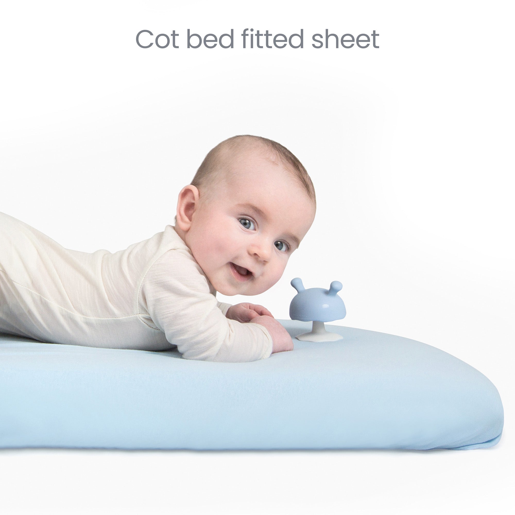 Blue Cot Sheets 120x60 Fitted – Organic Cotton 2 Pack – Cot Bed Sheets Soft and Secure Mattress Fit