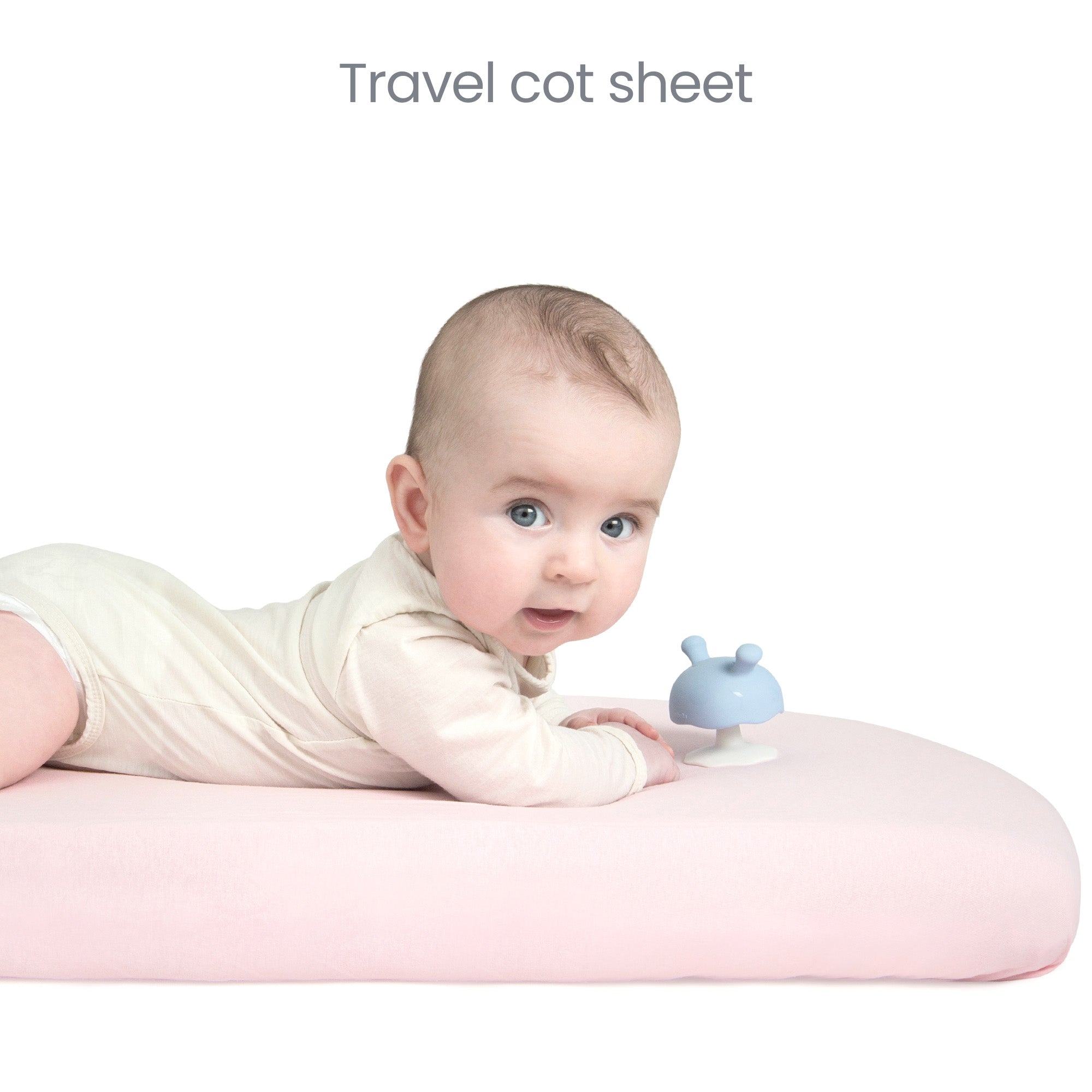 Pink Travel Cot Fitted Sheet  – 2 Pack Organic Cotton Travel Cot Sheets 95x65 cm for Baby Bed – Soft and Stretchy Fit