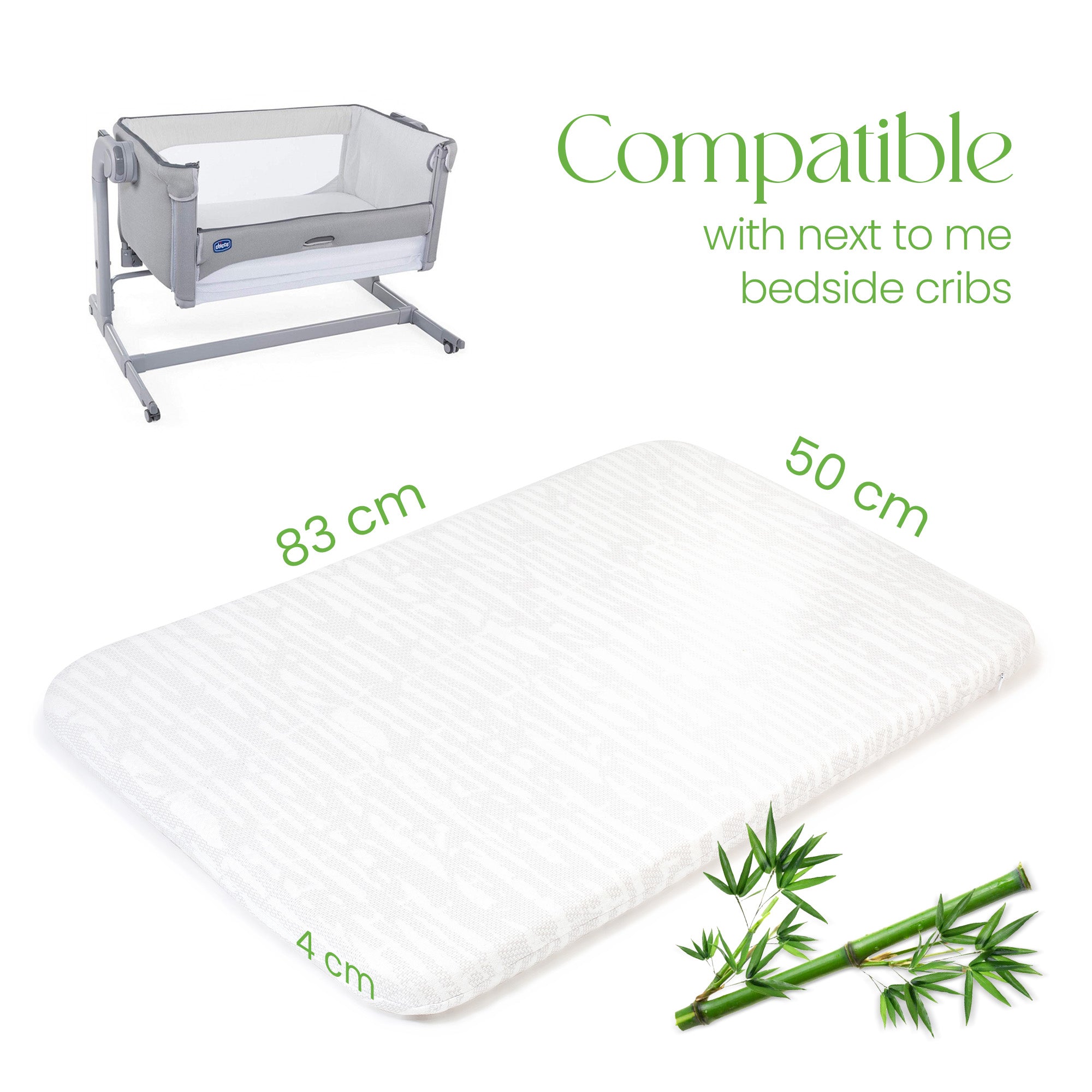 Crib Mattress 50x83 cm Fits All Standard Chicco Cribs
