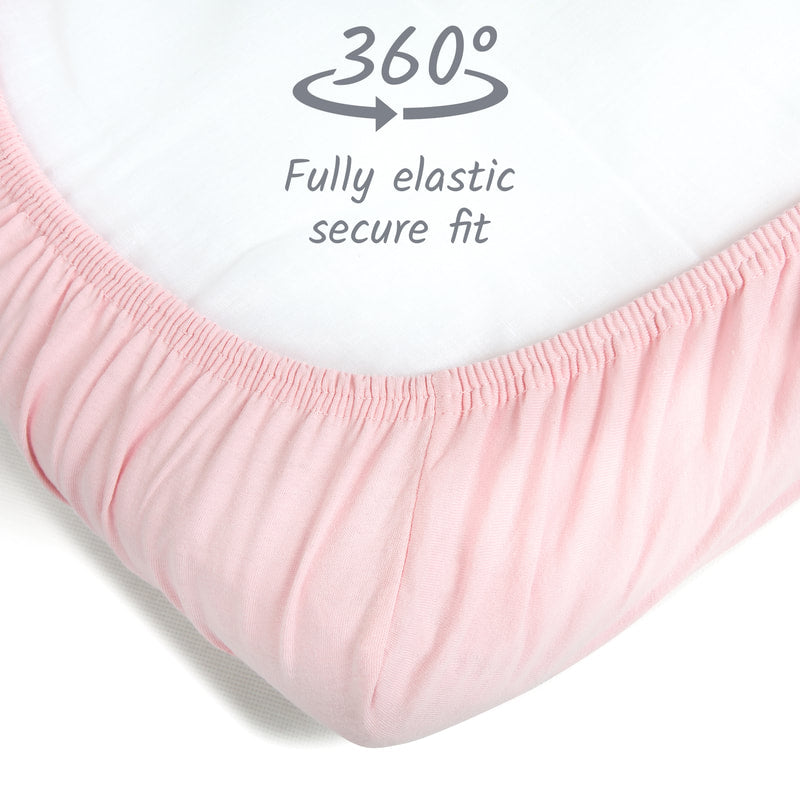 Travel Cot Fitted Sheets 100% Organic Cotton  60 x 120 cm - Set of 2